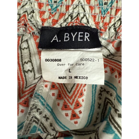 A. Byer Zigzag Pattern Wide-Leg Pants L Multicolor Elastic Waist Lightweight - Picture 5 of 6